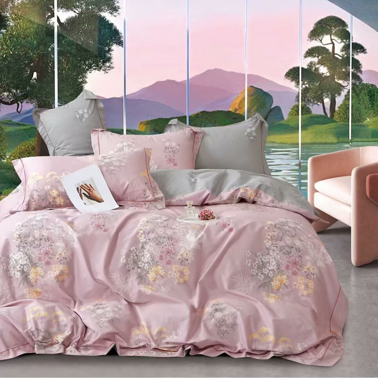 91家纺网 家纺一手货源 找家纺 （总2）未来家居 JAMES KELLY （铂金凯丽）2025新款40支13376全棉印染铂金长绒棉四件套-系列4