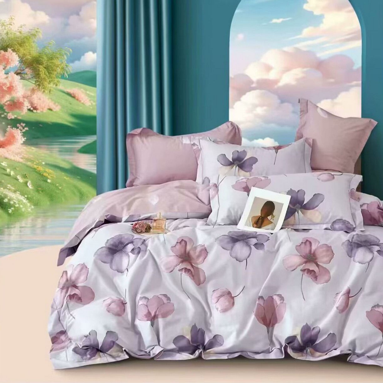 91家纺网 家纺一手货源 找家纺 （总2）未来家居 JAMES KELLY （铂金凯丽）2025新款40支13376全棉印染铂金长绒棉四件套-系列4