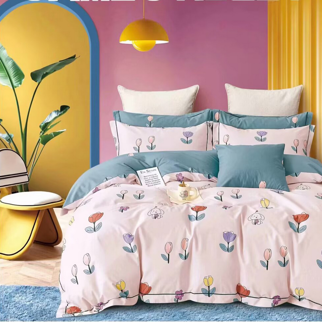 91家纺网 家纺一手货源 找家纺 （总2）未来家居 JAMES KELLY （铂金凯丽）2025新款40支13376全棉印染铂金长绒棉四件套-系列4