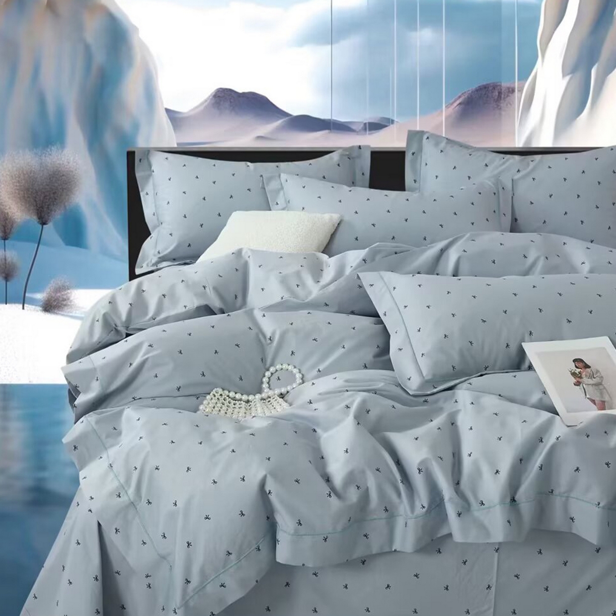 91家纺网 家纺一手货源 找家纺 （总2）未来家居 JAMES KELLY （铂金凯丽）2025新款40支13376全棉印染铂金长绒棉四件套-系列4