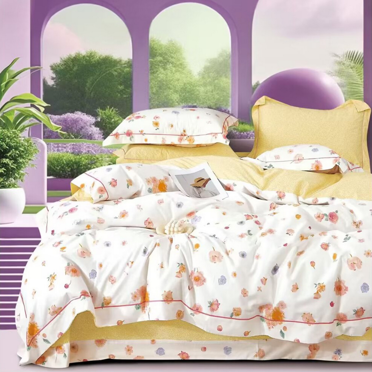 91家纺网 家纺一手货源 找家纺 （总2）未来家居 JAMES KELLY （铂金凯丽）2025新款40支13376全棉印染铂金长绒棉四件套-系列4