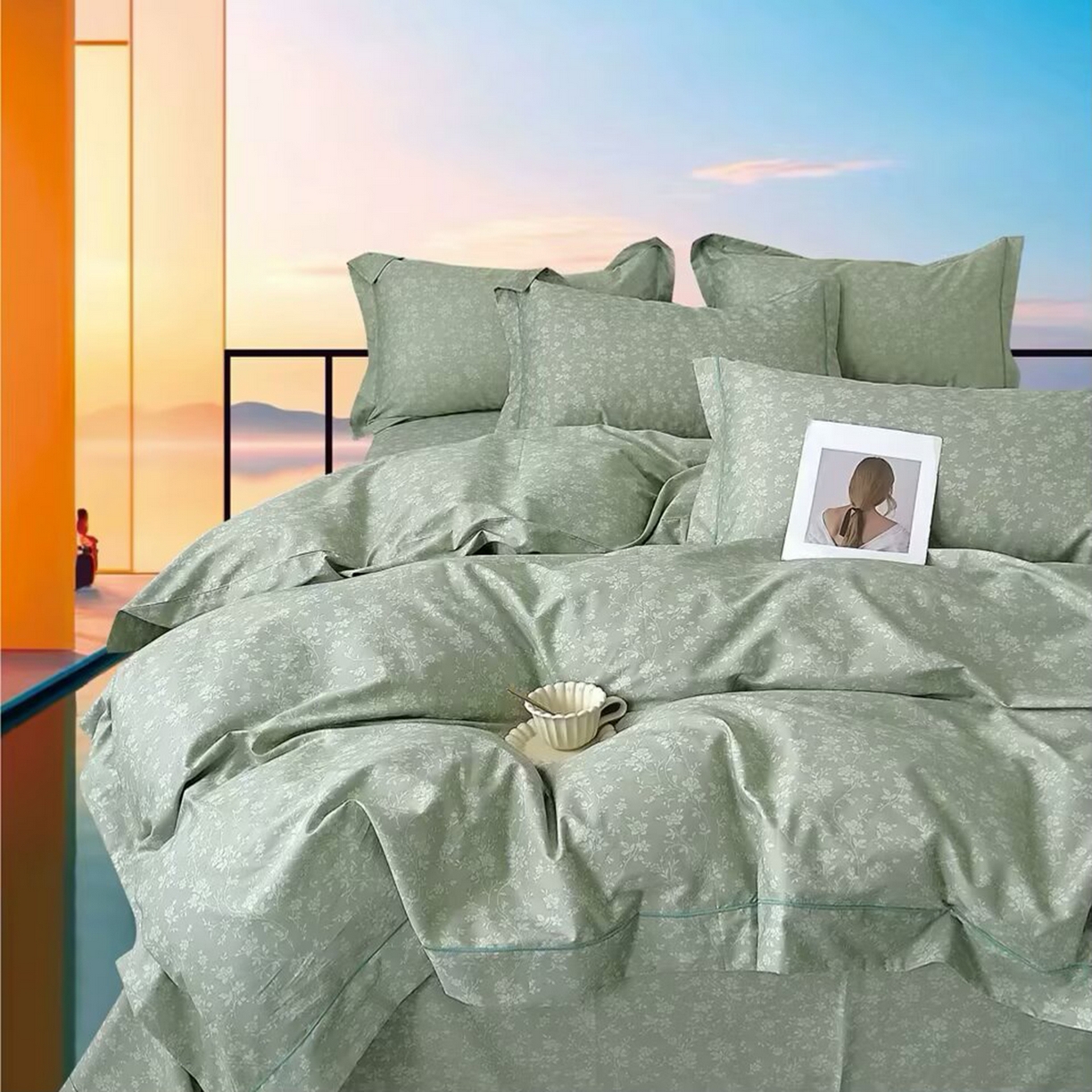 91家纺网 家纺一手货源 找家纺 （总2）未来家居 JAMES KELLY （铂金凯丽）2025新款40支13376全棉印染铂金长绒棉四件套-系列4