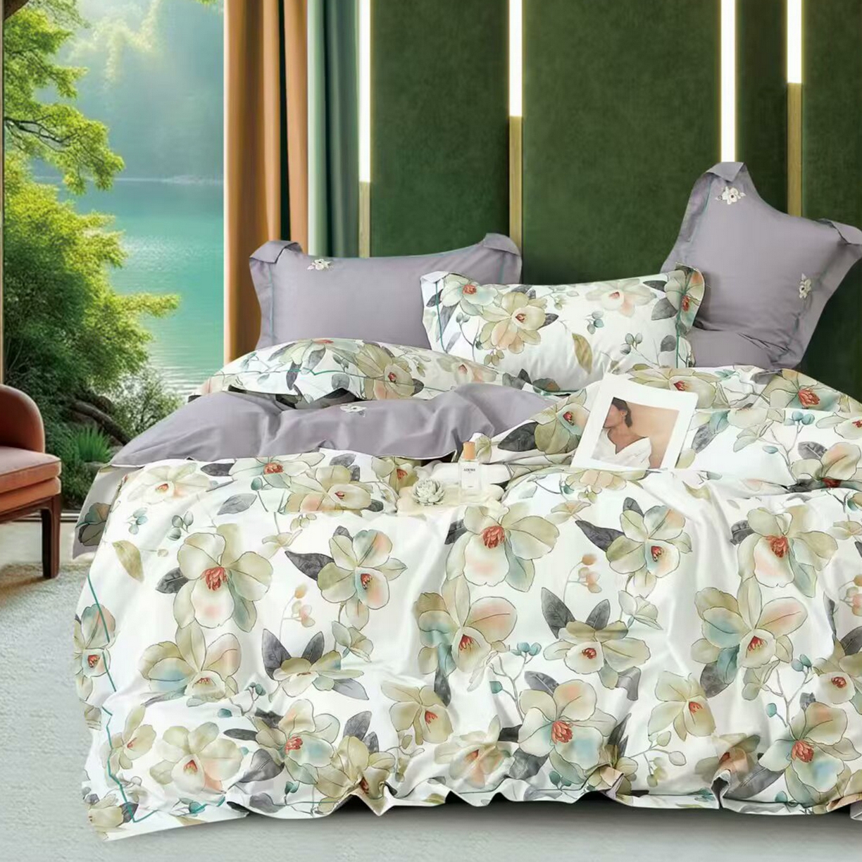 91家纺网 家纺一手货源 找家纺 （总2）未来家居 JAMES KELLY （铂金凯丽）2025新款40支13376全棉印染铂金长绒棉四件套-系列4