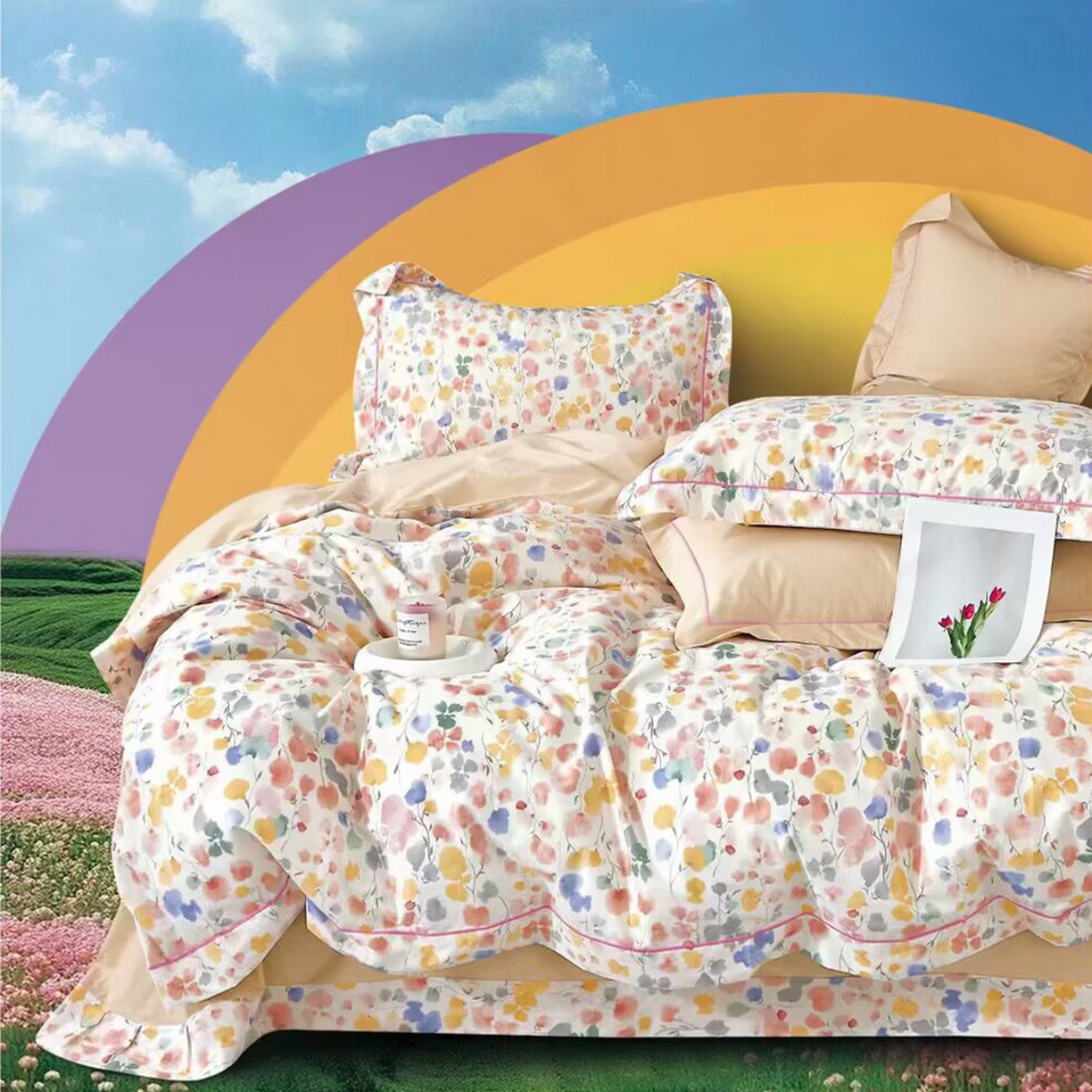 91家纺网 家纺一手货源 找家纺 （总2）未来家居 JAMES KELLY （铂金凯丽）2025新款40支13376全棉印染铂金长绒棉四件套-系列4