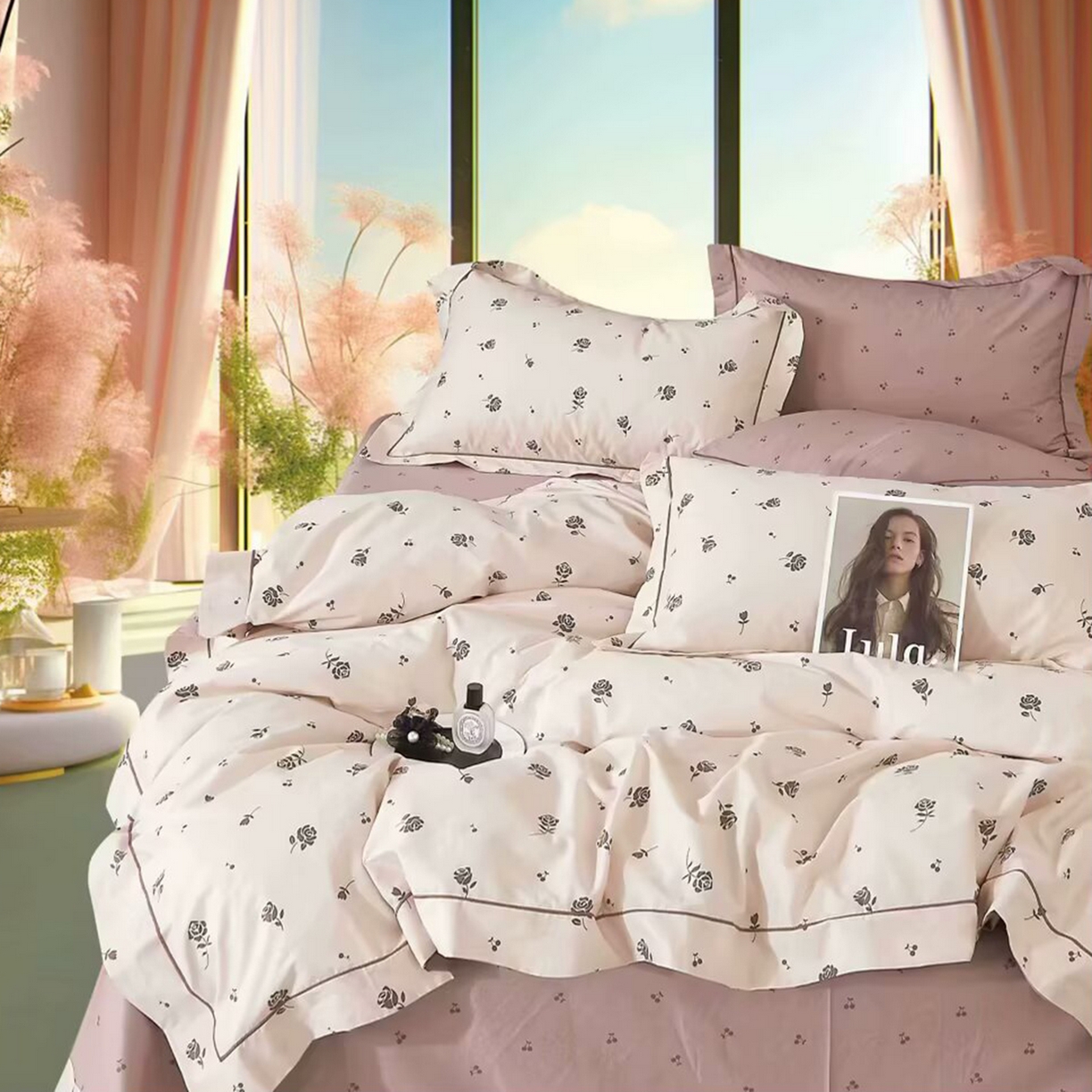 91家纺网 家纺一手货源 找家纺 （总2）未来家居 JAMES KELLY （铂金凯丽）2025新款40支13376全棉印染铂金长绒棉四件套-系列4