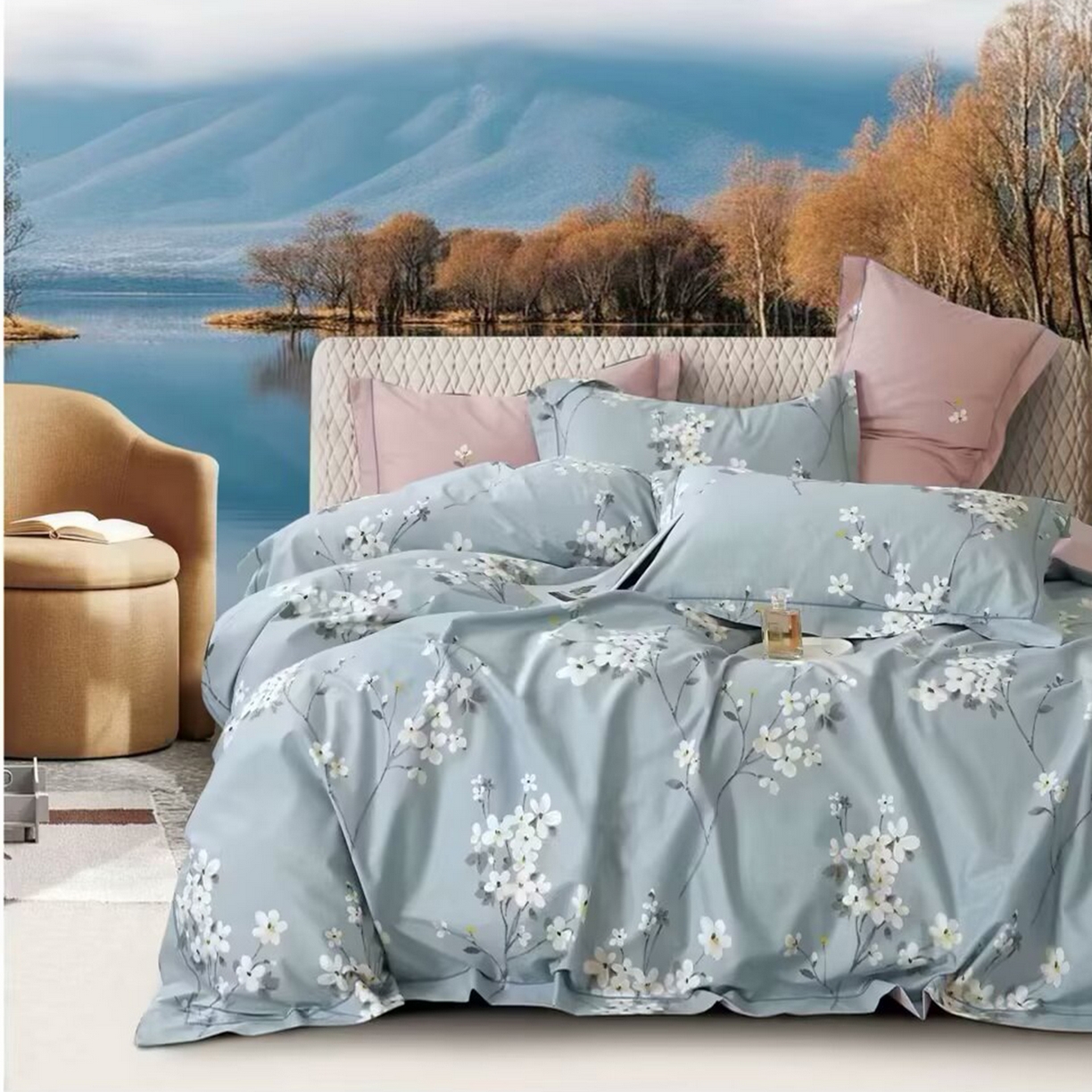 91家纺网 家纺一手货源 找家纺 （总2）未来家居 JAMES KELLY （铂金凯丽）2025新款40支13376全棉印染铂金长绒棉四件套-系列4