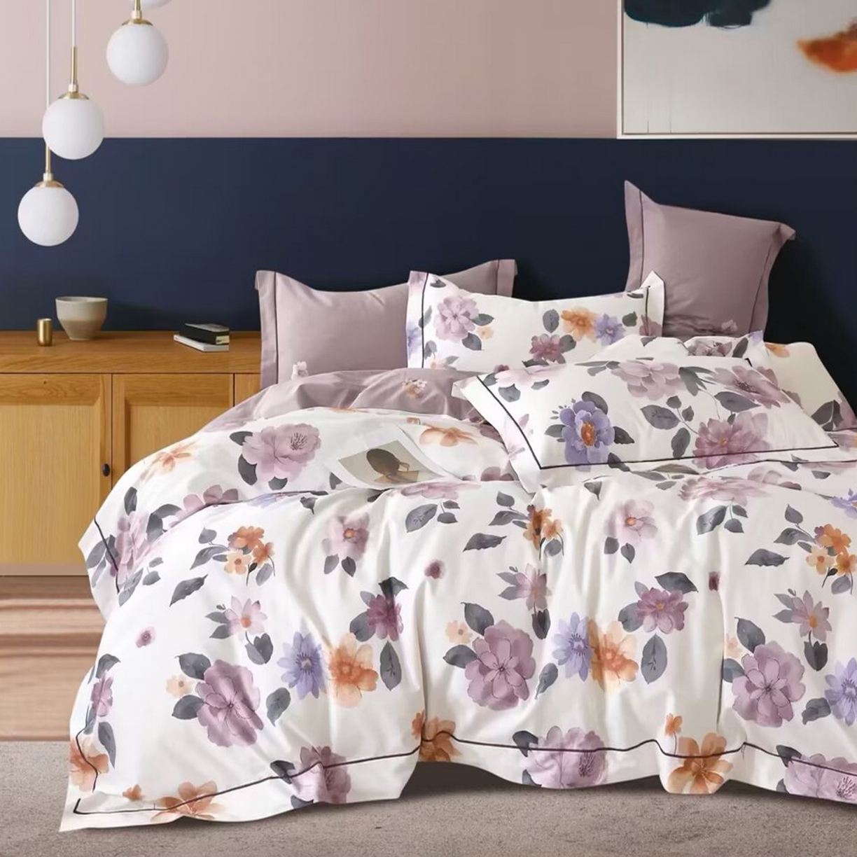 91家纺网 家纺一手货源 找家纺 （总2）未来家居 JAMES KELLY （铂金凯丽）2025新款40支13376全棉印染铂金长绒棉四件套-系列4