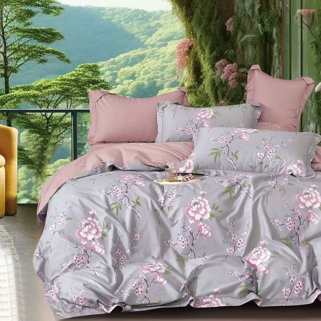 91家纺网 家纺一手货源 找家纺 （总2）未来家居 JAMES KELLY （铂金凯丽）2025新款40支13376全棉印染铂金长绒棉四件套-系列4