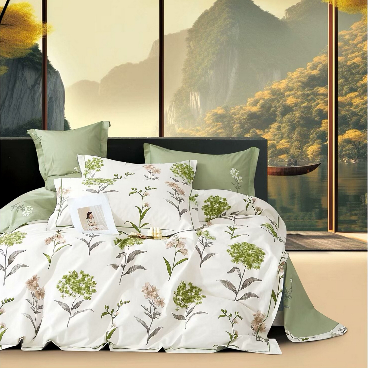 91家纺网 家纺一手货源 找家纺 （总2）未来家居 JAMES KELLY （铂金凯丽）2025新款40支13376全棉印染铂金长绒棉四件套-系列4