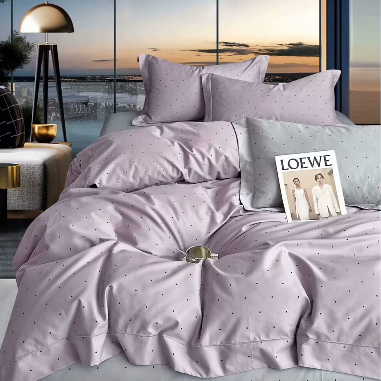 91家纺网 家纺一手货源 找家纺 （总2）未来家居 JAMES KELLY （铂金凯丽）2025新款40支13376全棉印染铂金长绒棉四件套-系列4