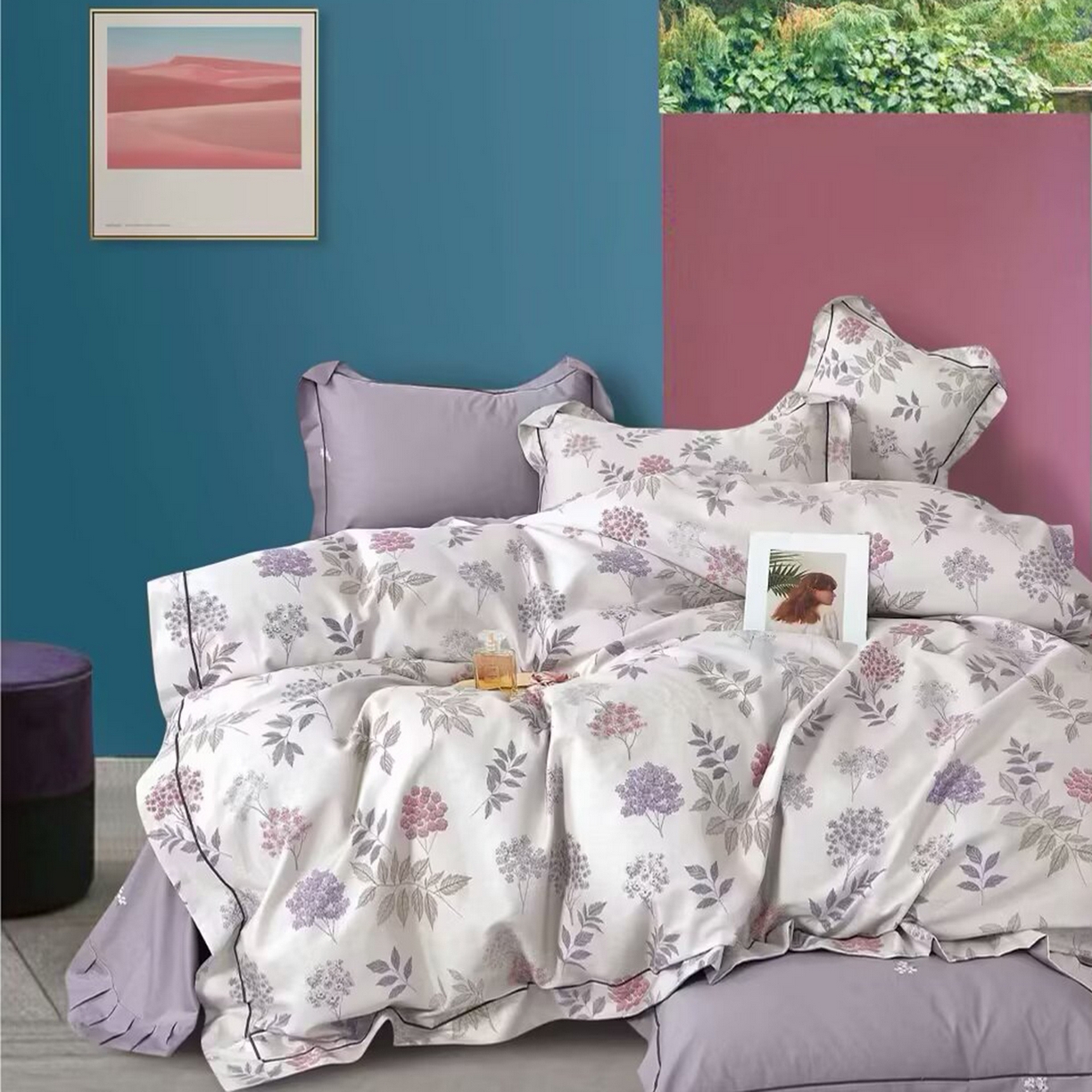 91家纺网 家纺一手货源 找家纺 （总2）未来家居 JAMES KELLY （铂金凯丽）2025新款40支13376全棉印染铂金长绒棉四件套-系列4