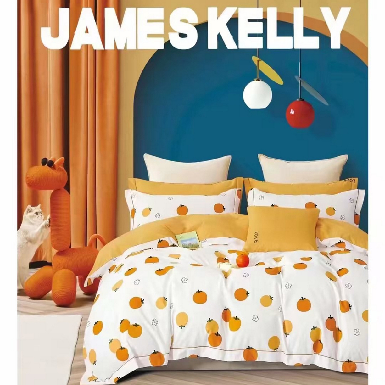 91家纺网 家纺一手货源 找家纺 （总1）未来家居 JAMES KELLY （铂金凯丽）2026新款40支13376全棉印染铂金长绒棉四件套-系列9