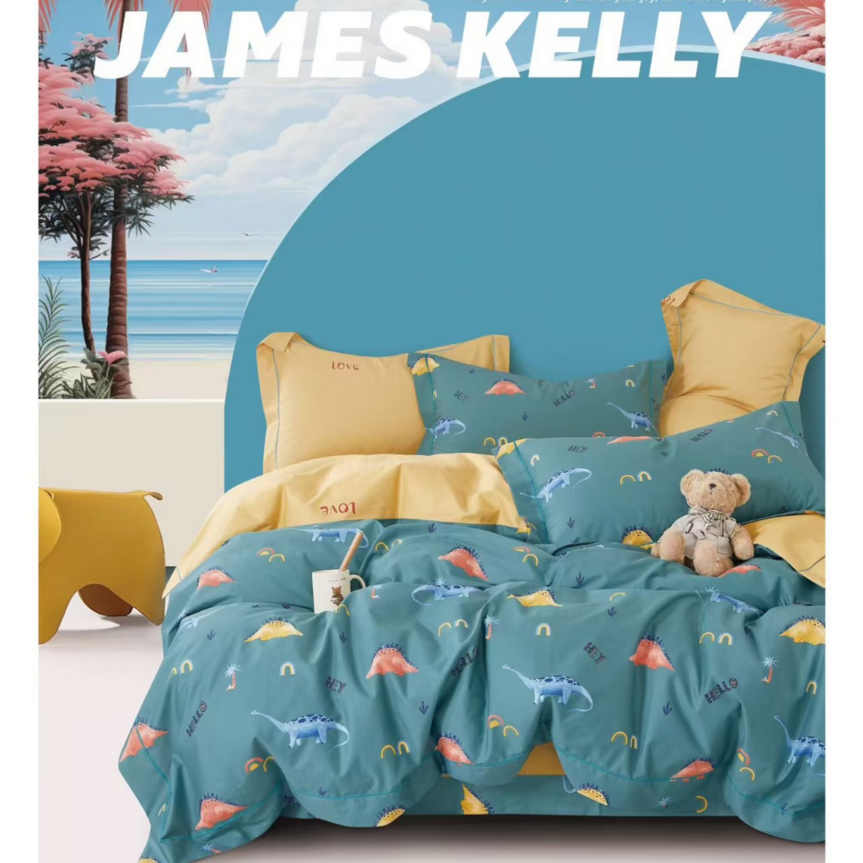 91家纺网 家纺一手货源 找家纺 （总1）未来家居 JAMES KELLY （铂金凯丽）2026新款40支13376全棉印染铂金长绒棉四件套-系列9