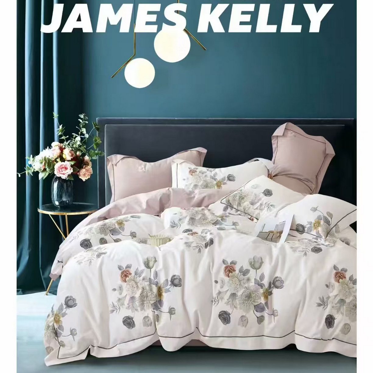 91家纺网 家纺一手货源 找家纺 （总1）未来家居 JAMES KELLY （铂金凯丽）2026新款40支13376全棉印染铂金长绒棉四件套-系列9