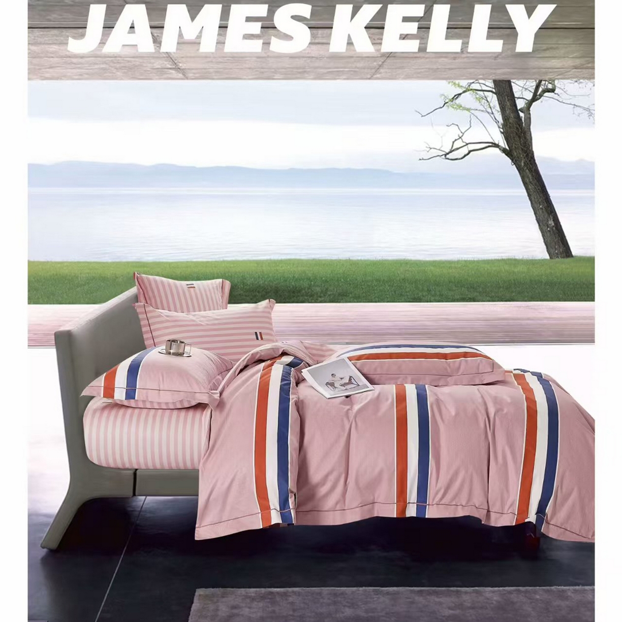 91家纺网 家纺一手货源 找家纺 （总1）未来家居 JAMES KELLY （铂金凯丽）2026新款40支13376全棉印染铂金长绒棉四件套-系列9