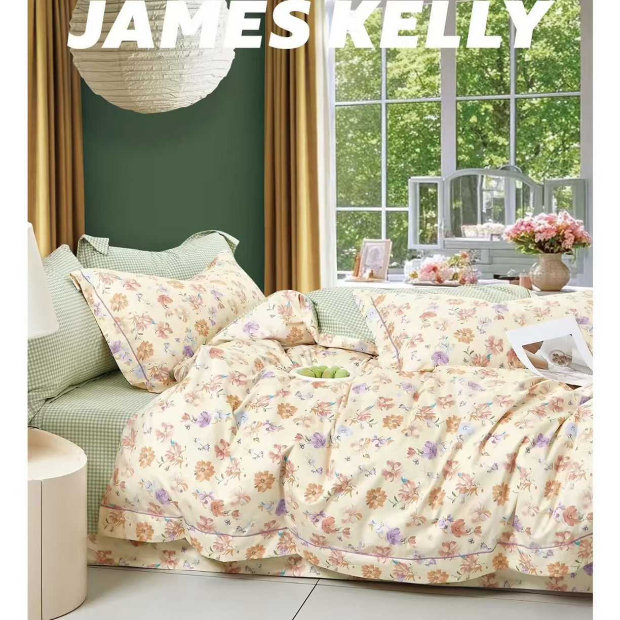 91家纺网 家纺一手货源 找家纺 （总1）未来家居 JAMES KELLY （铂金凯丽）2026新款40支13376全棉印染铂金长绒棉四件套-系列9