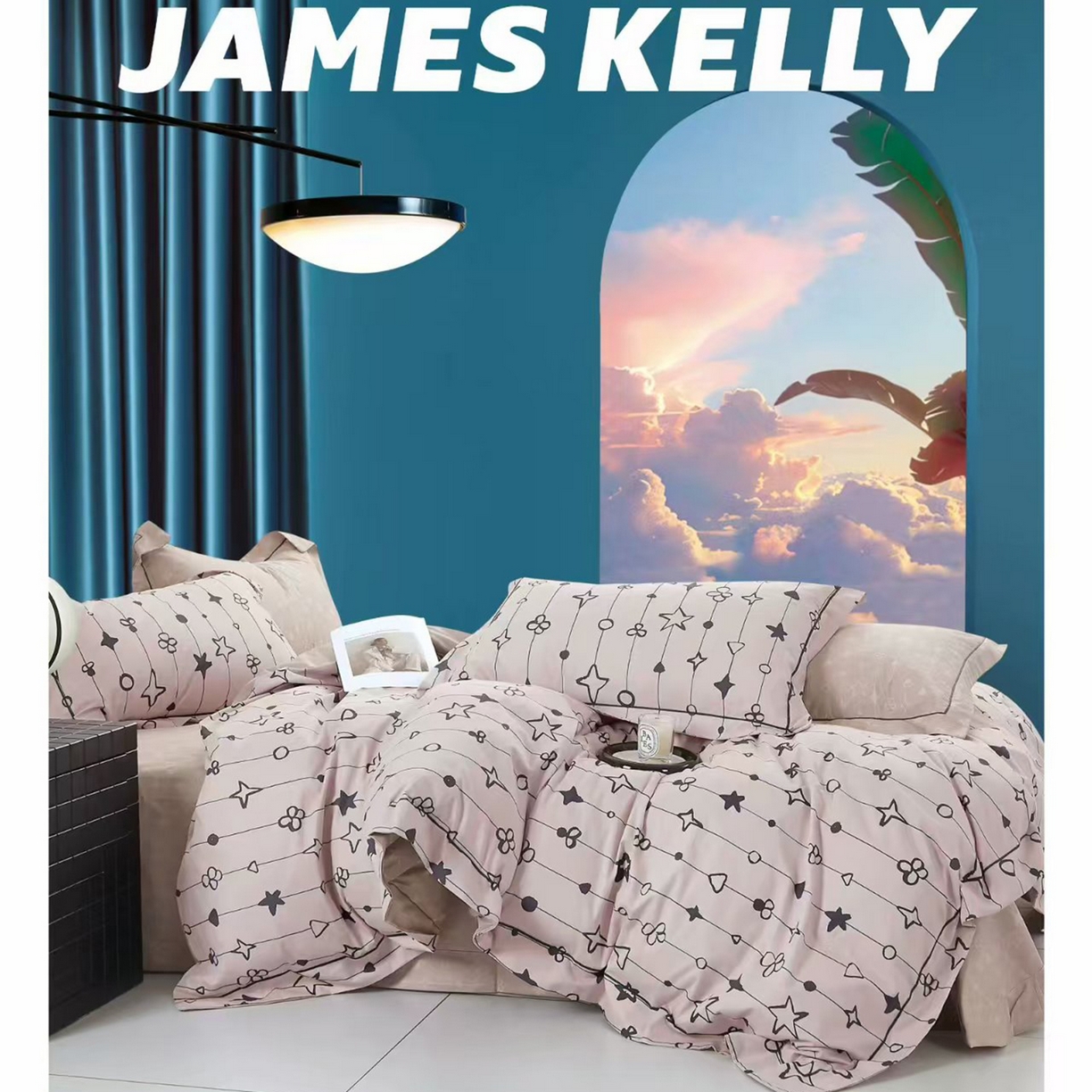 91家纺网 家纺一手货源 找家纺 （总1）未来家居 JAMES KELLY （铂金凯丽）2026新款40支13376全棉印染铂金长绒棉四件套-系列9