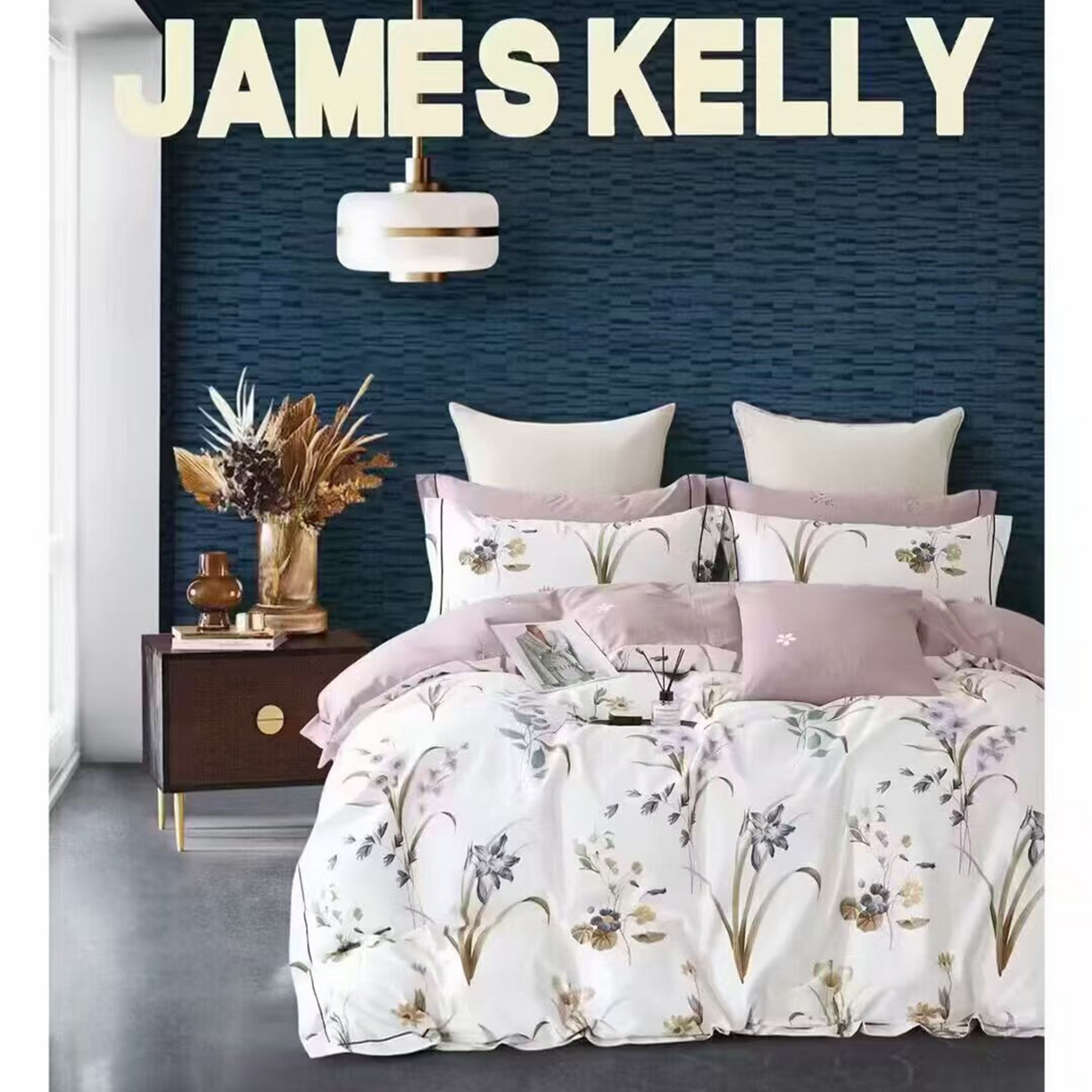91家纺网 家纺一手货源 找家纺 （总1）未来家居 JAMES KELLY （铂金凯丽）2026新款40支13376全棉印染铂金长绒棉四件套-系列9
