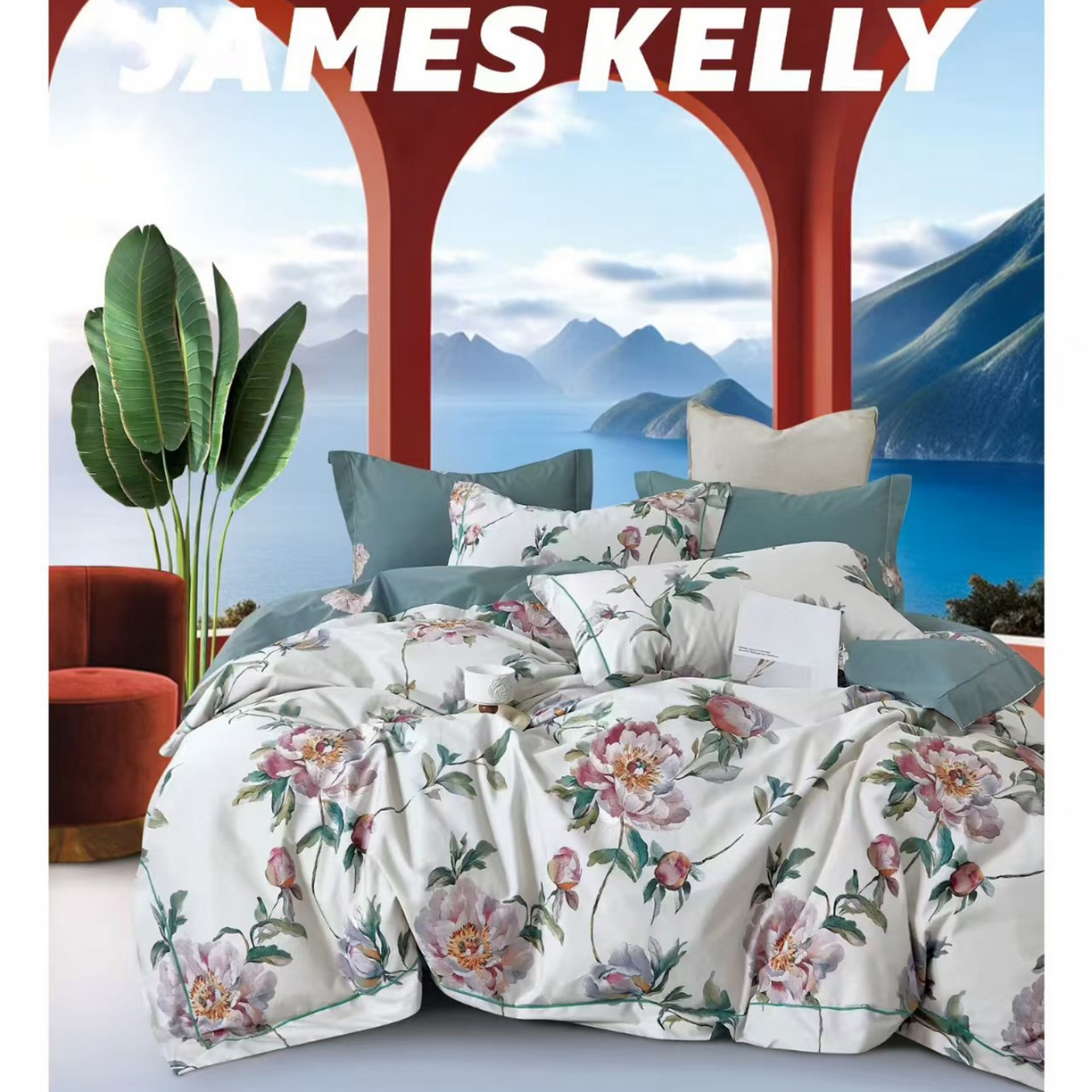 91家纺网 家纺一手货源 找家纺 （总1）未来家居 JAMES KELLY （铂金凯丽）2026新款40支13376全棉印染铂金长绒棉四件套-系列9