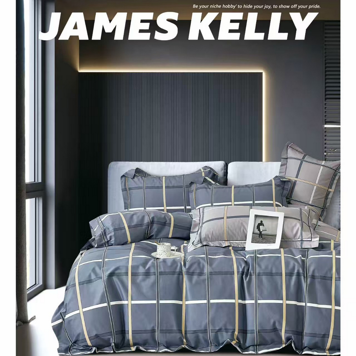 91家纺网 家纺一手货源 找家纺 （总1）未来家居 JAMES KELLY （铂金凯丽）2026新款40支13376全棉印染铂金长绒棉四件套-系列9