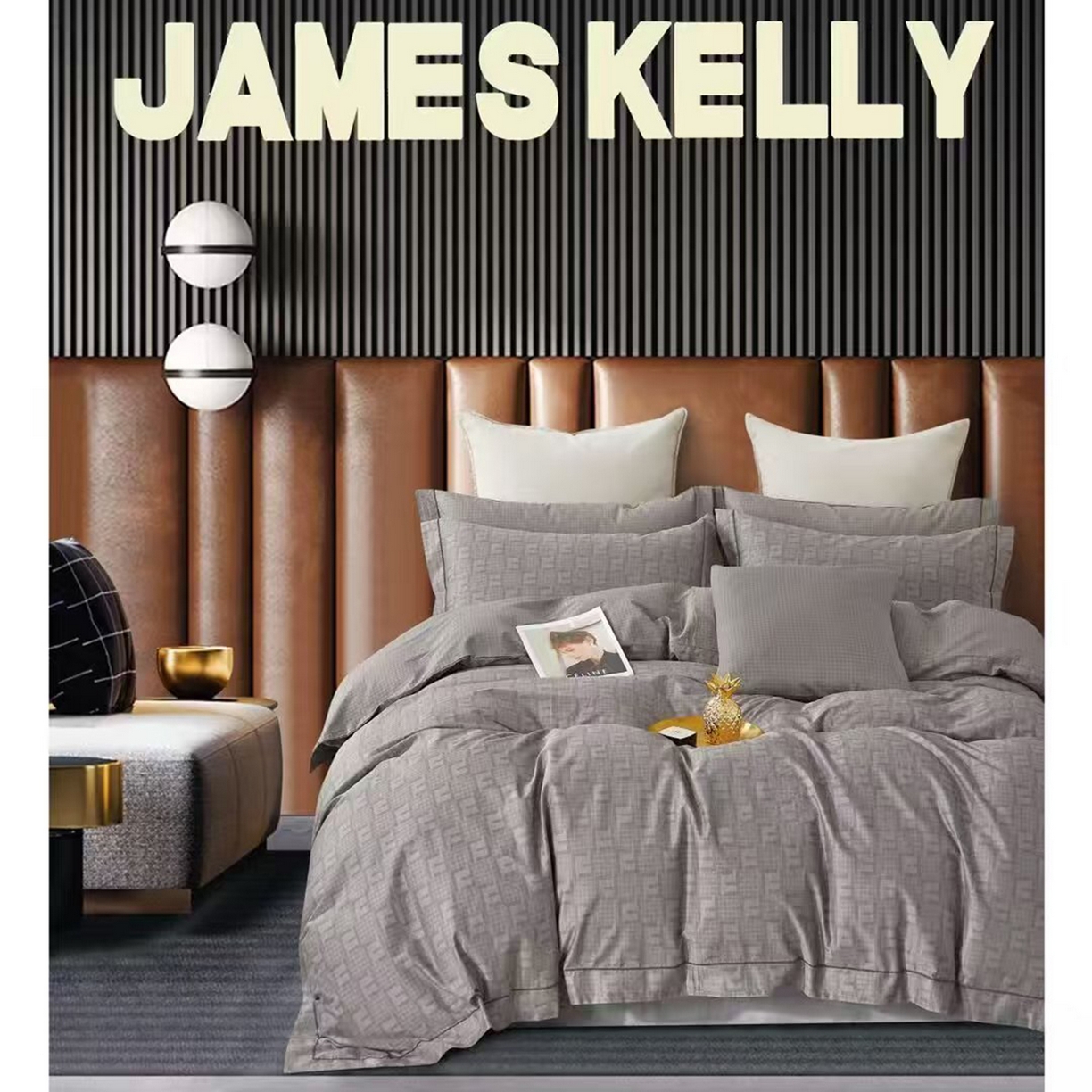 91家纺网 家纺一手货源 找家纺 （总1）未来家居 JAMES KELLY （铂金凯丽）2026新款40支13376全棉印染铂金长绒棉四件套-系列9