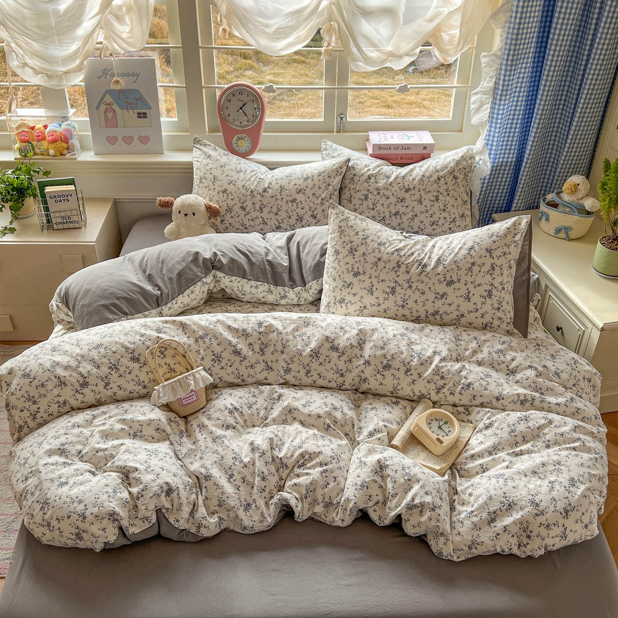 91家纺网 家纺一手货源 找家纺 思诺羽床笠 2026新款古法水洗仿棉云感棉三件套四件套 初夏