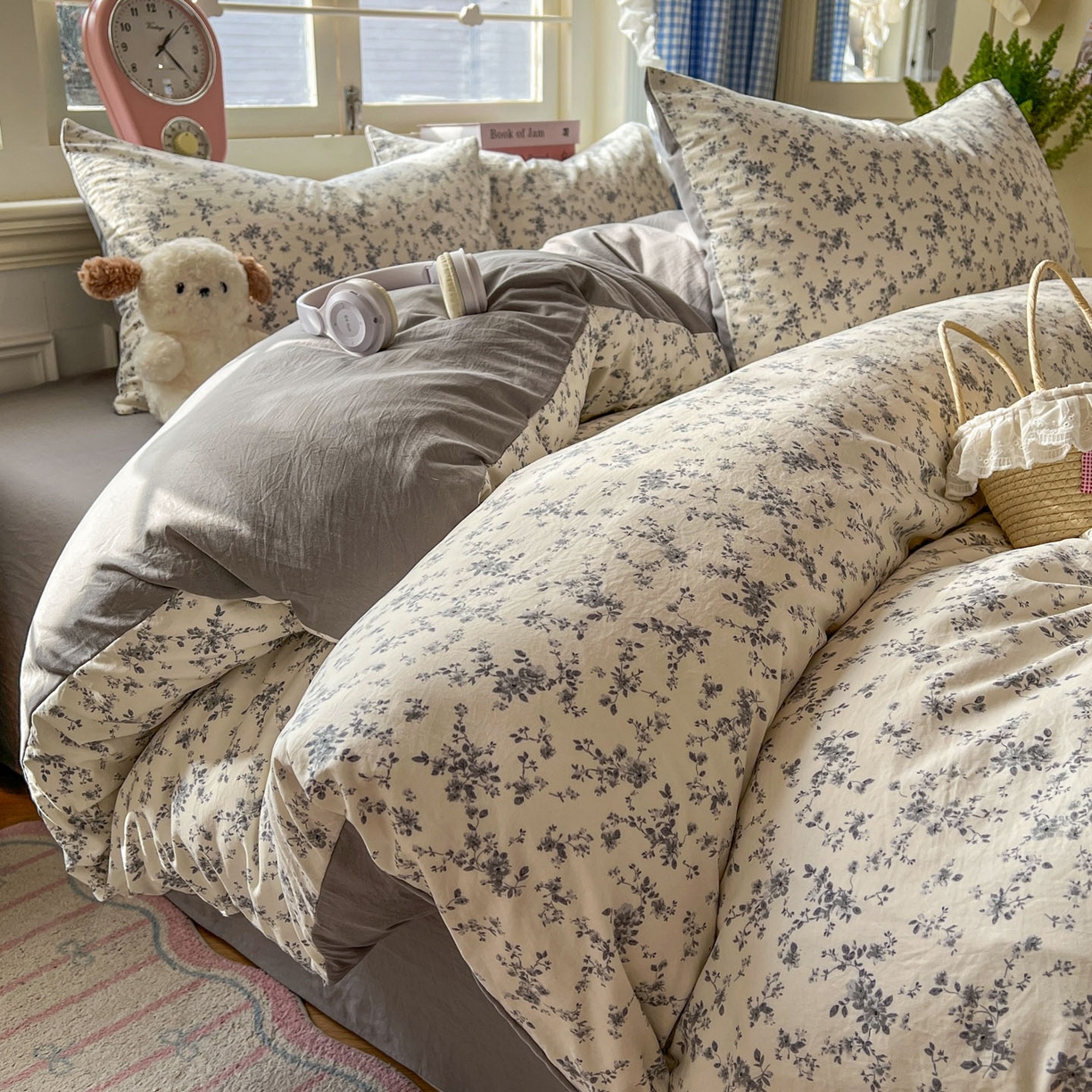 91家纺网 家纺一手货源 找家纺 思诺羽床笠 2026新款古法水洗仿棉云感棉三件套四件套 初夏