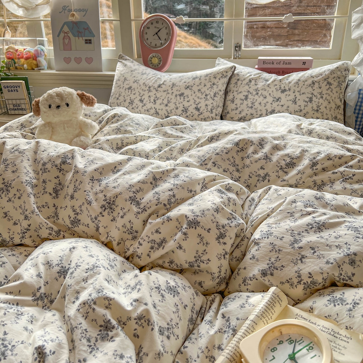 91家纺网 家纺一手货源 找家纺 思诺羽床笠 2026新款古法水洗仿棉云感棉三件套四件套 初夏