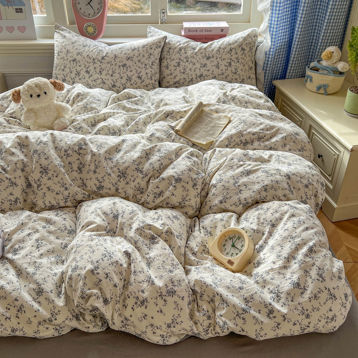 91家纺网 家纺一手货源 找家纺 思诺羽床笠 2026新款古法水洗仿棉云感棉三件套四件套 初夏