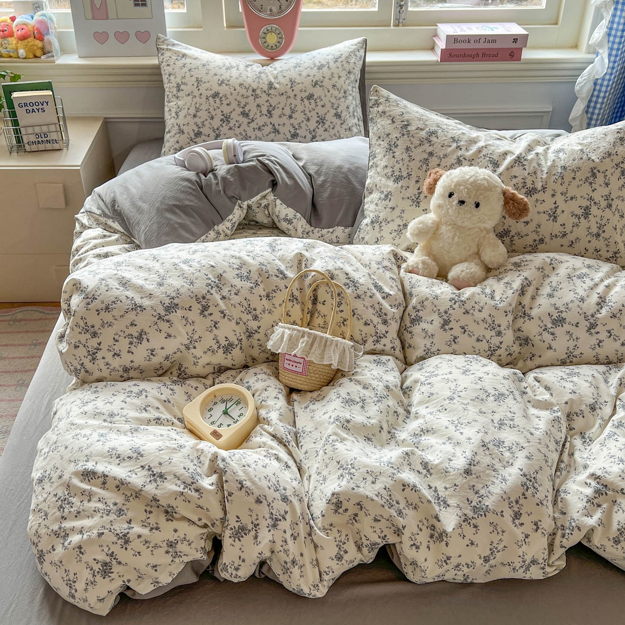 91家纺网 家纺一手货源 找家纺 思诺羽床笠 2026新款古法水洗仿棉云感棉三件套四件套 初夏