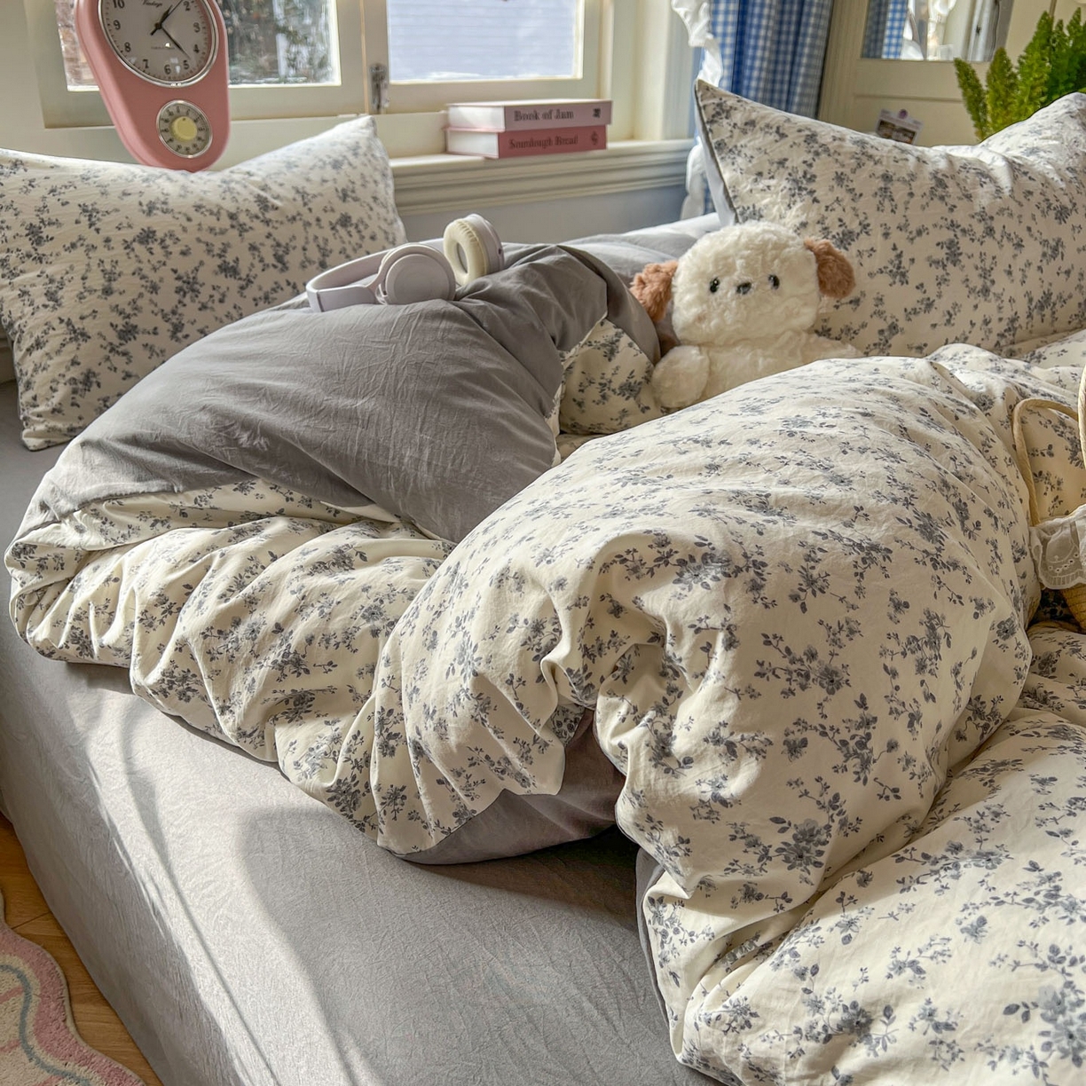 91家纺网 家纺一手货源 找家纺 思诺羽床笠 2026新款古法水洗仿棉云感棉三件套四件套 初夏