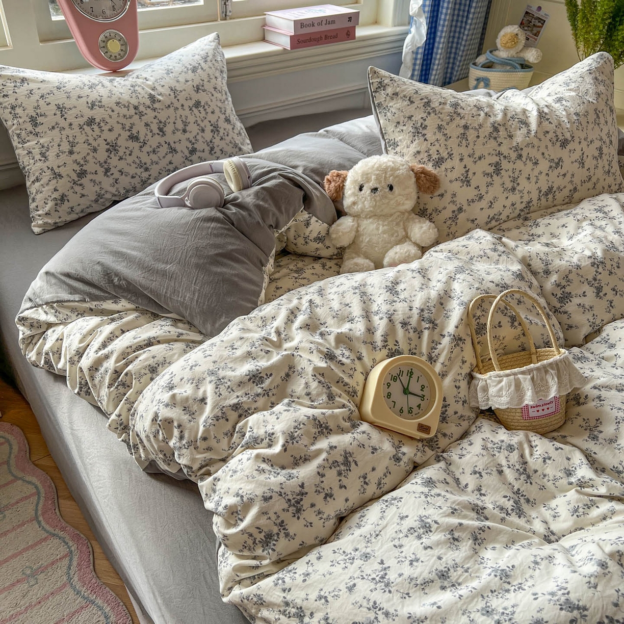 91家纺网 家纺一手货源 找家纺 思诺羽床笠 2026新款古法水洗仿棉云感棉三件套四件套 初夏