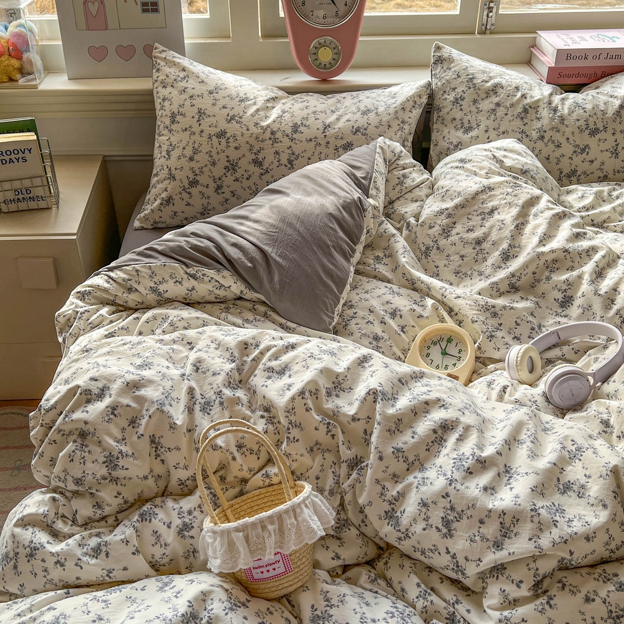 91家纺网 家纺一手货源 找家纺 思诺羽床笠 2026新款古法水洗仿棉云感棉三件套四件套 初夏