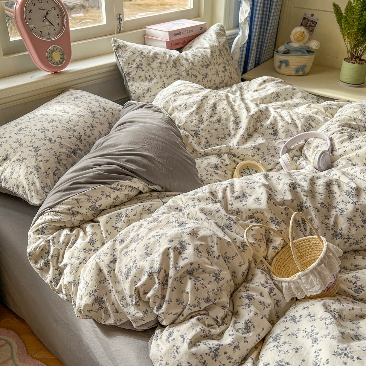 91家纺网 家纺一手货源 找家纺 思诺羽床笠 2026新款古法水洗仿棉云感棉三件套四件套 初夏