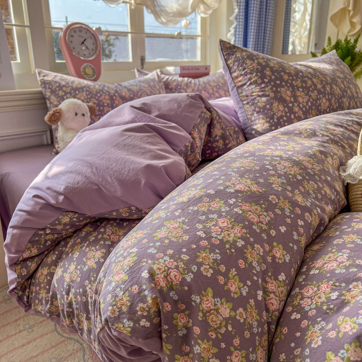 思诺羽床笠 2026新款古法水洗仿棉云感棉三件套四件套 冬日恋歌