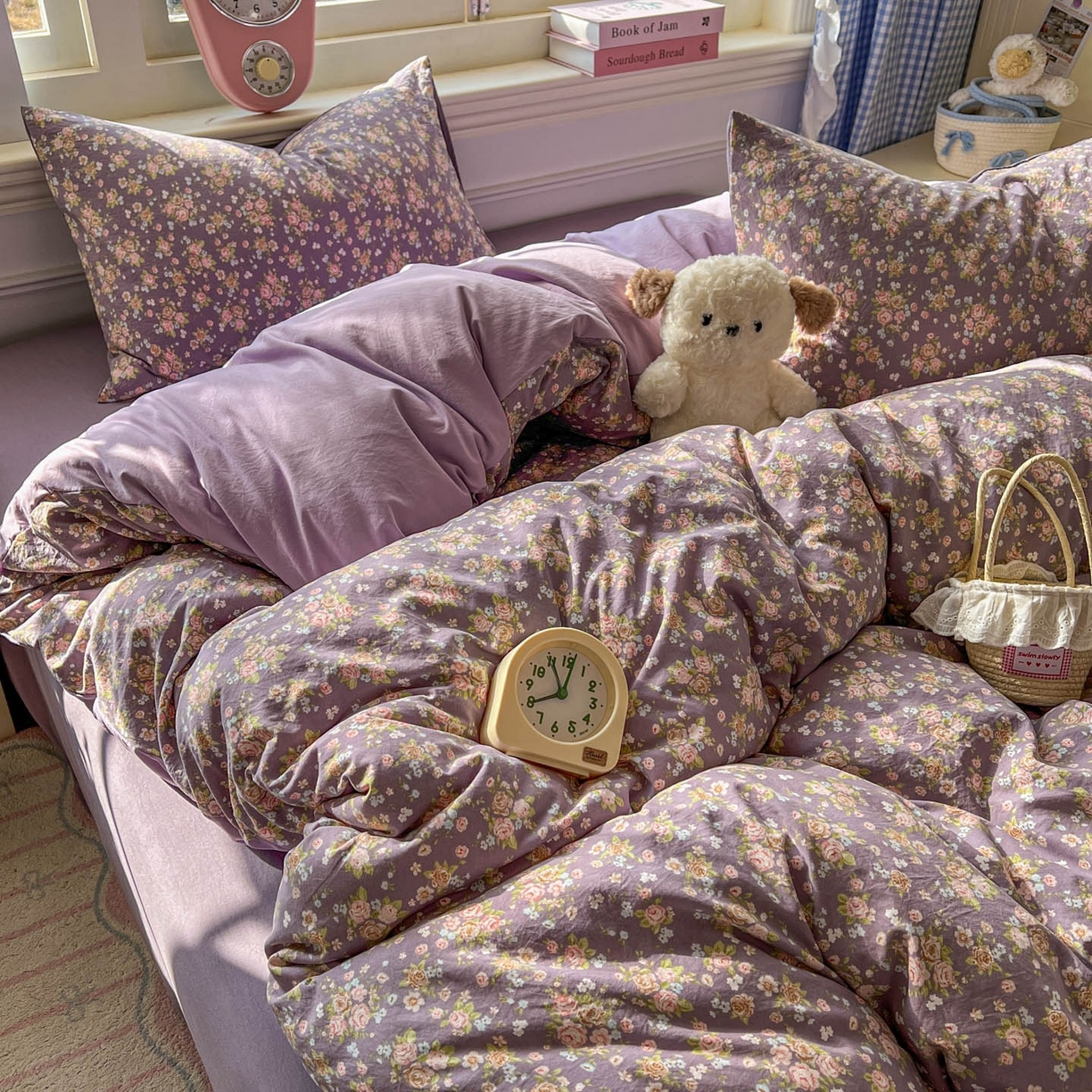 91家纺网 家纺一手货源 找家纺 思诺羽床笠 2026新款古法水洗仿棉云感棉三件套四件套 冬日恋歌