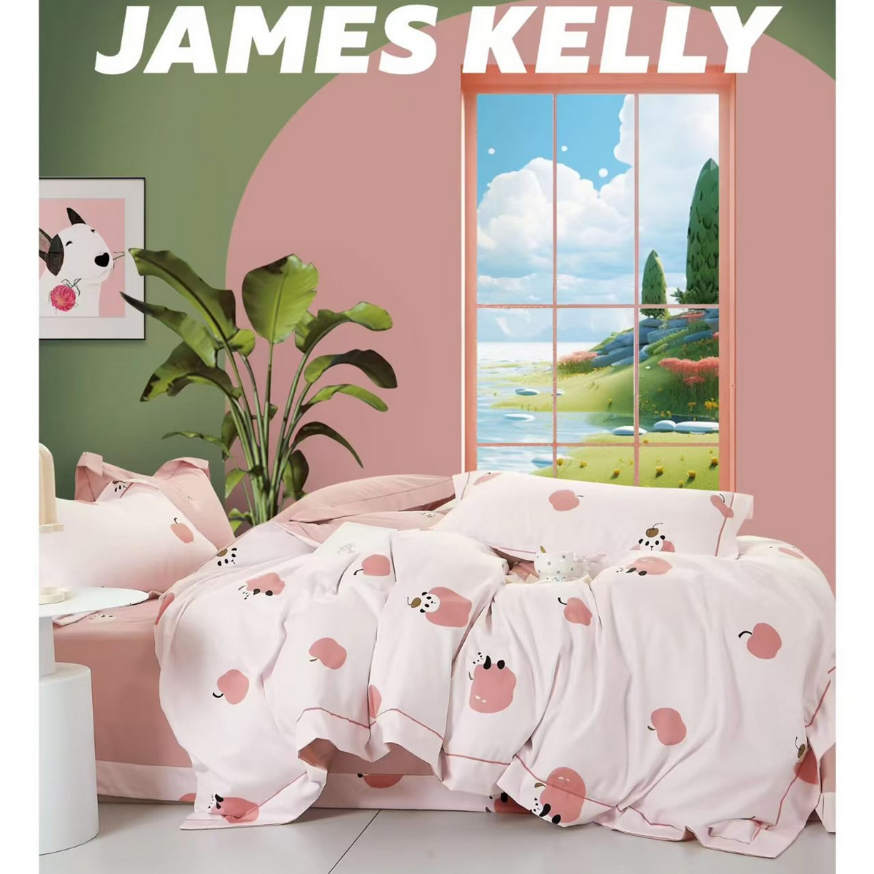 91家纺网 家纺一手货源 找家纺 （总1）未来家居 JAMES KELLY （铂金凯丽）2026新款40支13376全棉印染铂金长绒棉四件套-系列9