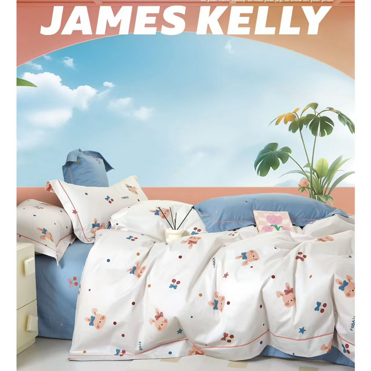 91家纺网 家纺一手货源 找家纺 （总1）未来家居 JAMES KELLY （铂金凯丽）2026新款40支13376全棉印染铂金长绒棉四件套-系列9