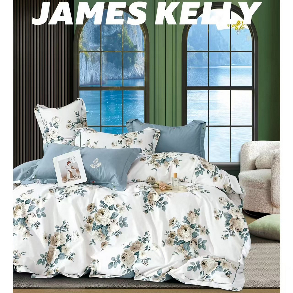 91家纺网 家纺一手货源 找家纺 （总1）未来家居 JAMES KELLY （铂金凯丽）2026新款40支13376全棉印染铂金长绒棉四件套-系列9