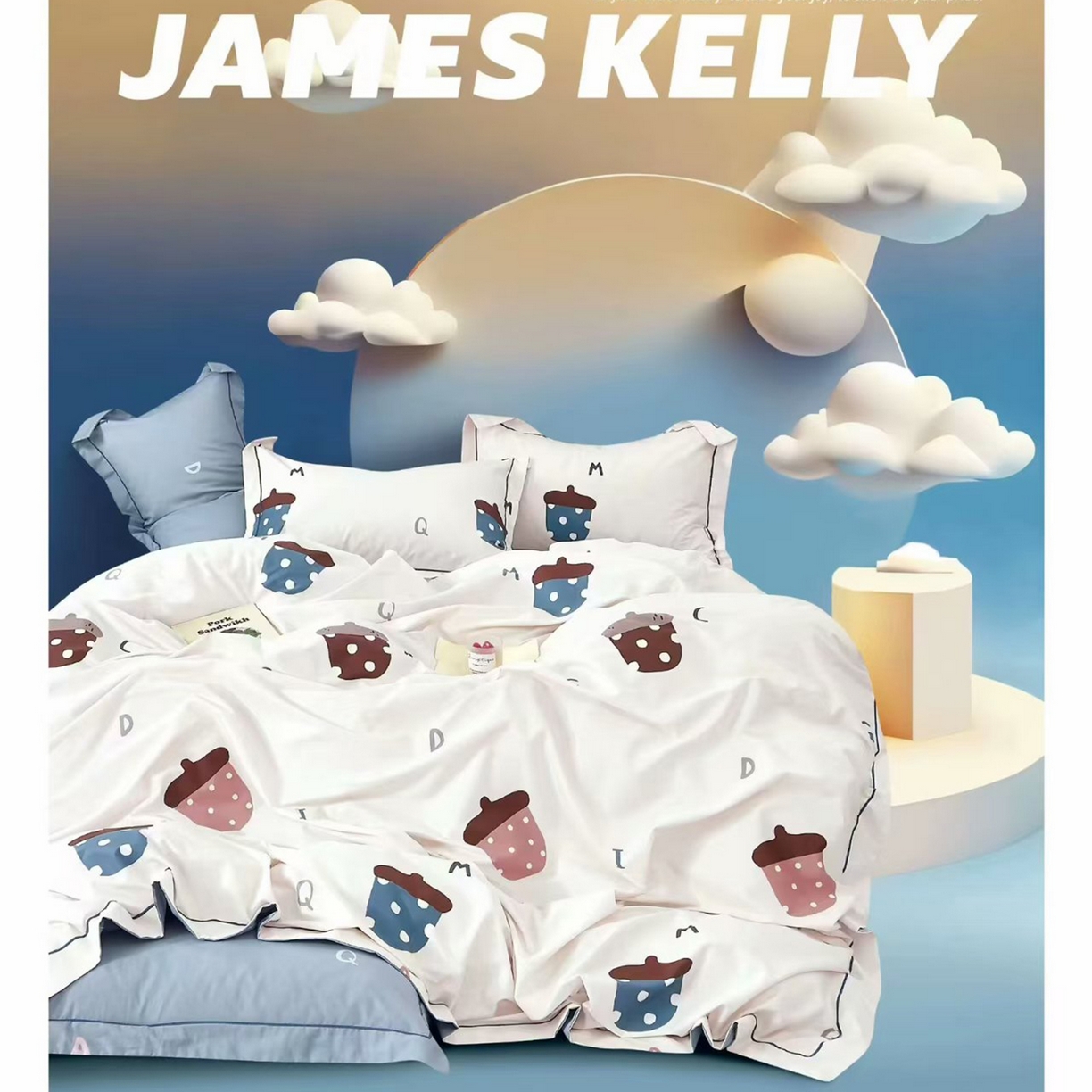 91家纺网 家纺一手货源 找家纺 （总1）未来家居 JAMES KELLY （铂金凯丽）2026新款40支13376全棉印染铂金长绒棉四件套-系列9