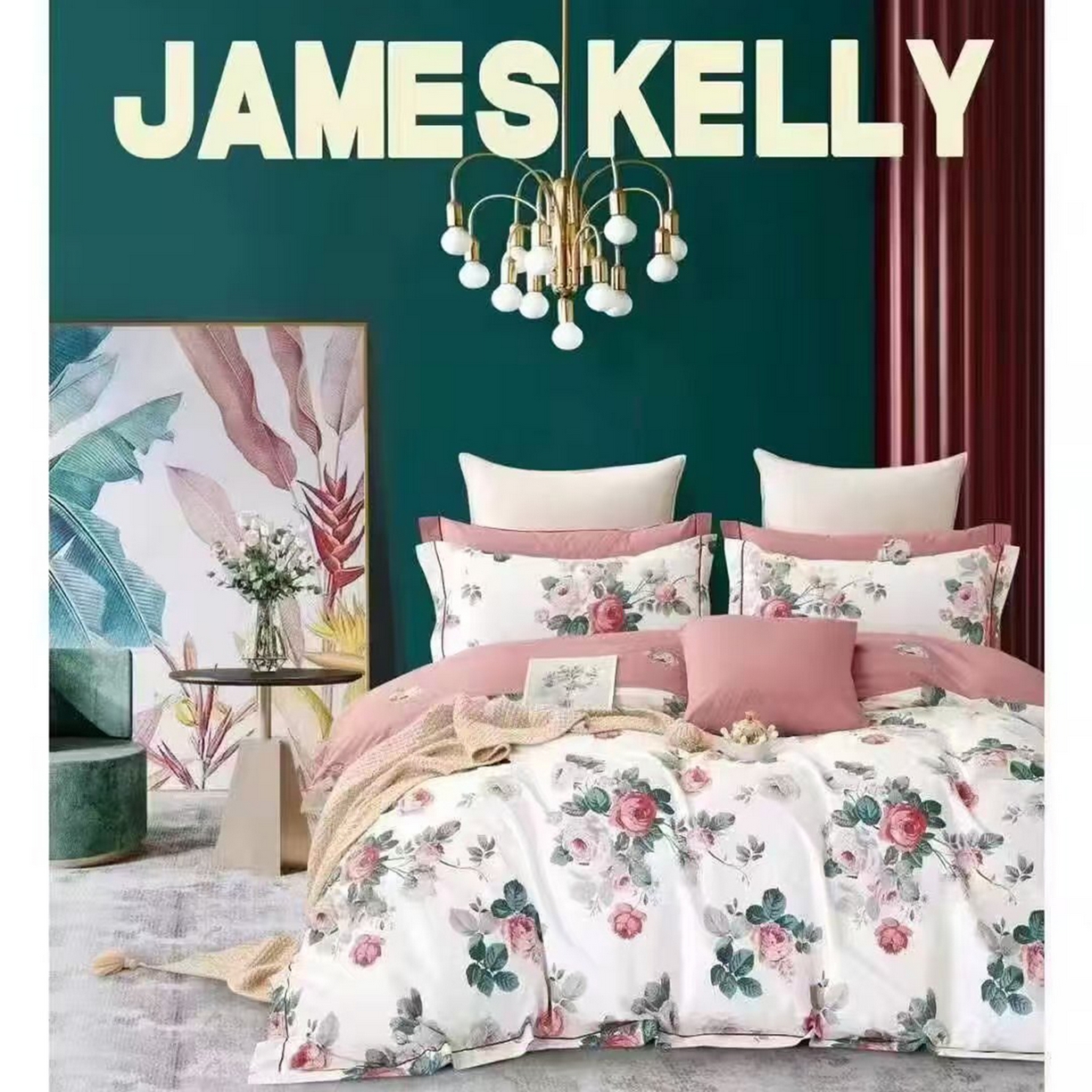 91家纺网 家纺一手货源 找家纺 （总1）未来家居 JAMES KELLY （铂金凯丽）2026新款40支13376全棉印染铂金长绒棉四件套-系列9