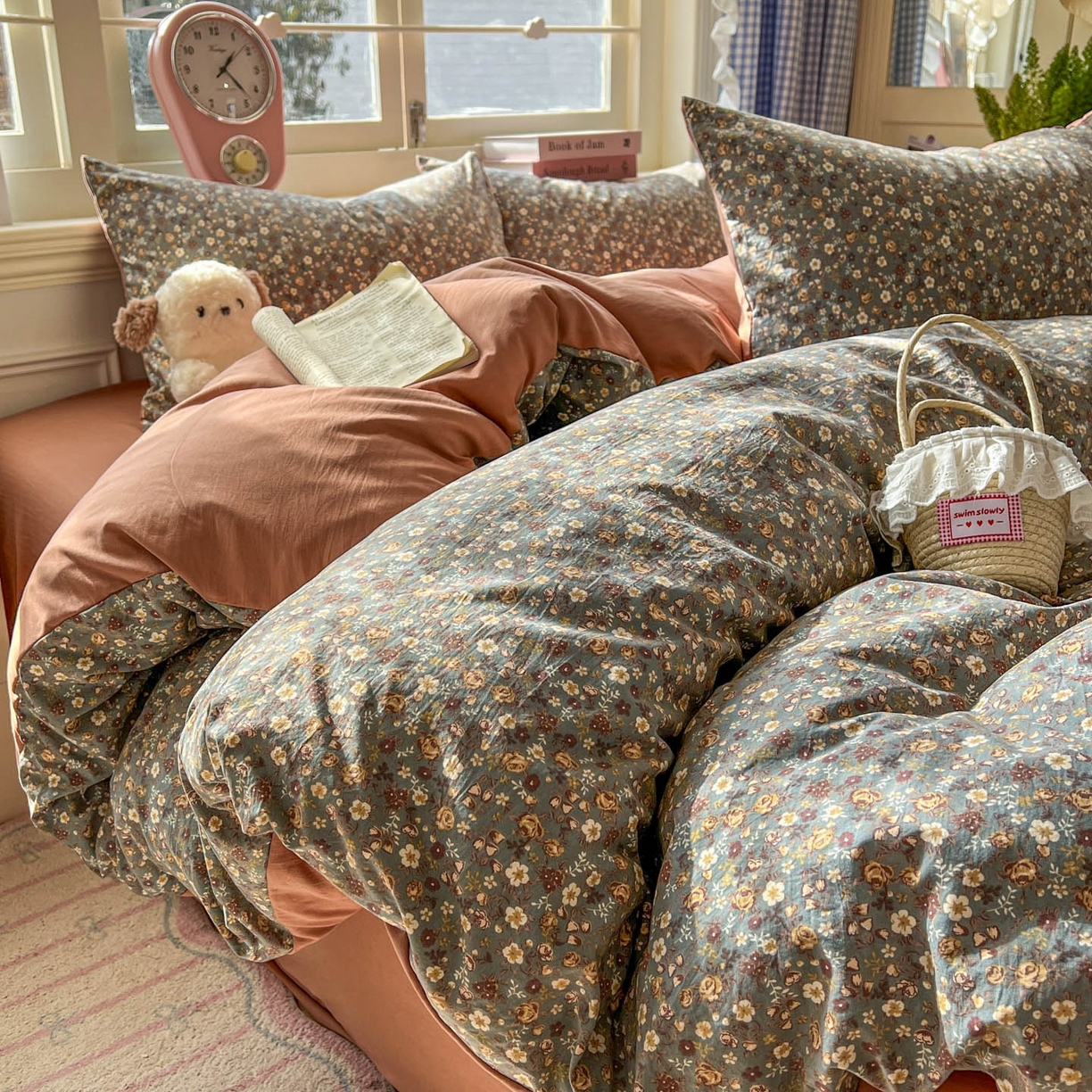 91家纺网 家纺一手货源 找家纺 思诺羽床笠 2026新款古法水洗仿棉云感棉三件套四件套 梵高映像