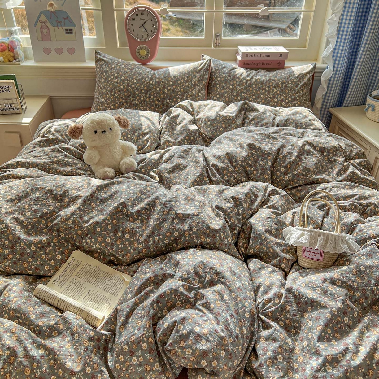 91家纺网 家纺一手货源 找家纺 思诺羽床笠 2026新款古法水洗仿棉云感棉三件套四件套 梵高映像