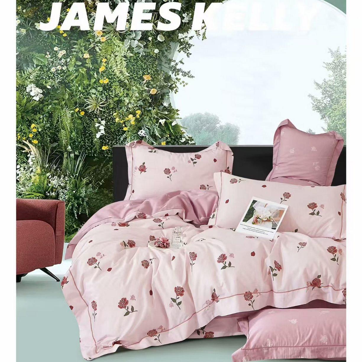 91家纺网 家纺一手货源 找家纺 （总1）未来家居 JAMES KELLY （铂金凯丽）2026新款40支13376全棉印染铂金长绒棉四件套-系列9