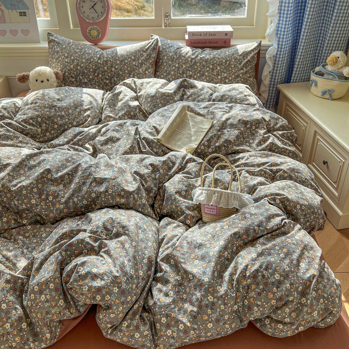 91家纺网 家纺一手货源 找家纺 思诺羽床笠 2026新款古法水洗仿棉云感棉三件套四件套 梵高映像