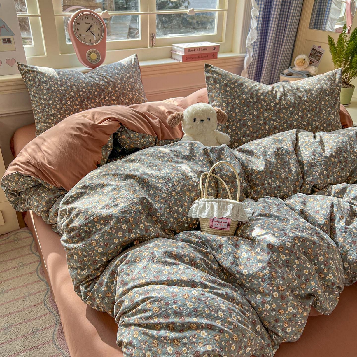 91家纺网 家纺一手货源 找家纺 思诺羽床笠 2026新款古法水洗仿棉云感棉三件套四件套 梵高映像