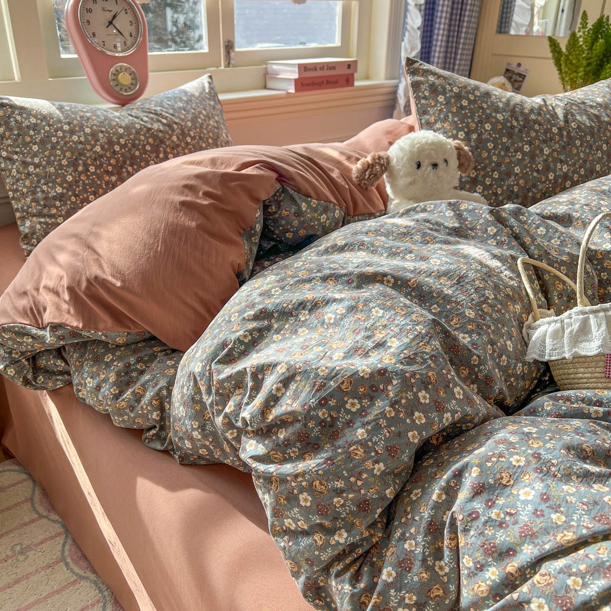 91家纺网 家纺一手货源 找家纺 思诺羽床笠 2026新款古法水洗仿棉云感棉三件套四件套 梵高映像