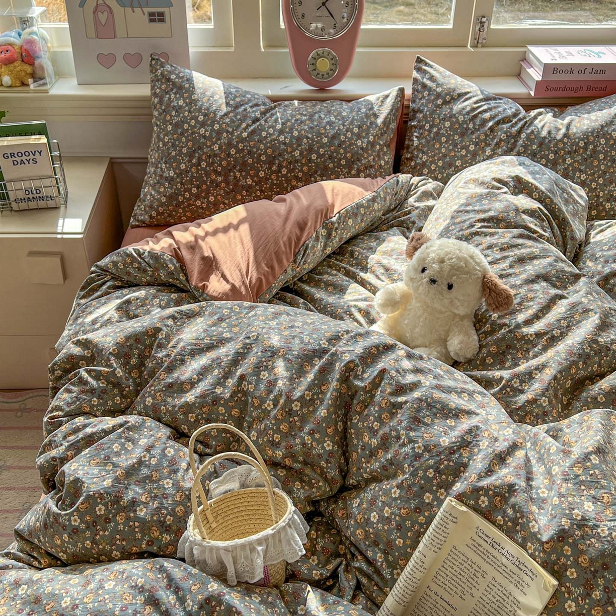 91家纺网 家纺一手货源 找家纺 思诺羽床笠 2026新款古法水洗仿棉云感棉三件套四件套 梵高映像