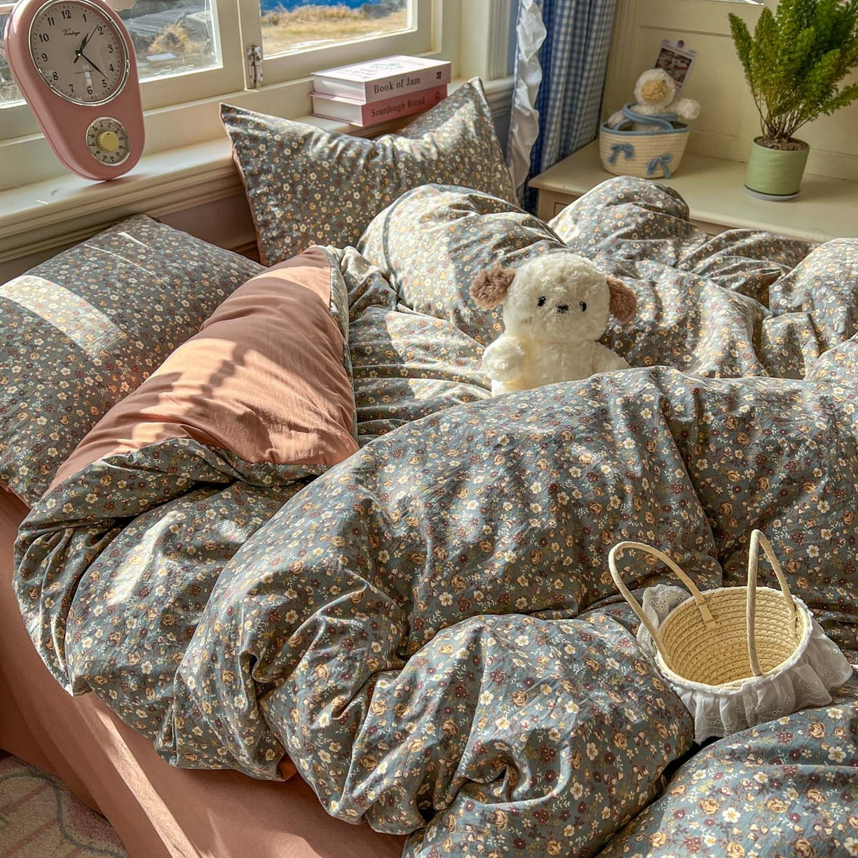 91家纺网 家纺一手货源 找家纺 思诺羽床笠 2026新款古法水洗仿棉云感棉三件套四件套 梵高映像