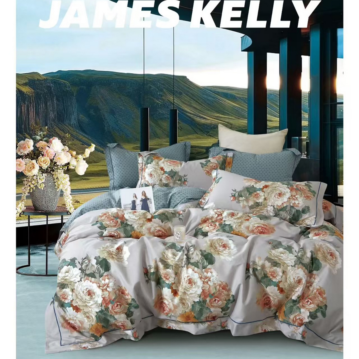 91家纺网 家纺一手货源 找家纺 （总1）未来家居 JAMES KELLY （铂金凯丽）2026新款40支13376全棉印染铂金长绒棉四件套-系列9